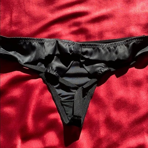 VS V-String Very Sexy Thong Panty Small Velvet Bow - Picture 1 of 7
